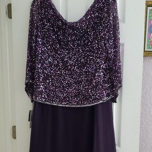 JKara purple sequined gown size 18W